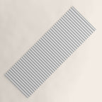 Smoke Grey and White Micro Vertical Vintage English Country Cottage Ticking Stripe Yoga Mat Gallery Image 1