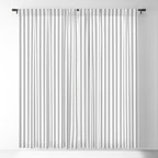 Smoke Grey and White Micro Vertical Vintage English Country Cottage Ticking Stripe Window Curtain Gallery Image 5