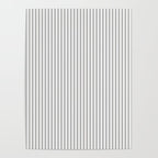 Smoke Grey and White Micro Vertical Vintage English Country Cottage Ticking Stripe Poster Gallery Image 4