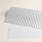 Smoke Grey and White Micro Vertical Vintage English Country Cottage Ticking Stripe Wrapping Paper Gallery Image 2