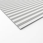 Smoke Grey and White Micro Vertical Vintage English Country Cottage Ticking Stripe Welcome Mat Gallery Image 2