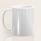 Smoke Grey and White Micro Vertical Vintage English Country Cottage Ticking Stripe Coffee Mug Gallery Image 3