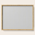 Smoke Grey and White Micro Vertical Vintage English Country Cottage Ticking Stripe Serving Tray Gallery Image 1