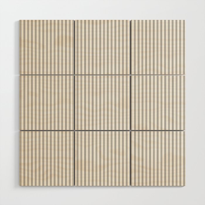 Smoke Grey and White Micro Vertical Vintage English Country Cottage Ticking Stripe Wood Wall Art Gallery Image 1