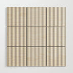 Smoke Grey and White Micro Vertical Vintage English Country Cottage Ticking Stripe Wood Wall Art Gallery Image 1