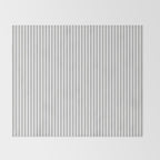 Smoke Grey and White Micro Vertical Vintage English Country Cottage Ticking Stripe Throw Blanket Gallery Image 2
