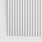 Smoke Grey and White Micro Vertical Vintage English Country Cottage Ticking Stripe Poster Gallery Image 3
