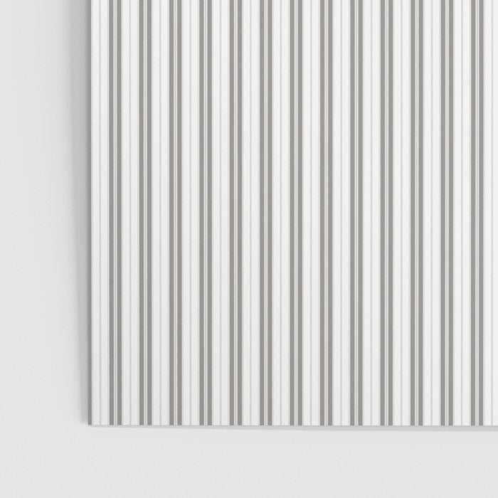 Smoke Grey and White Micro Vertical Vintage English Country Cottage Ticking Stripe Poster Gallery Image 3