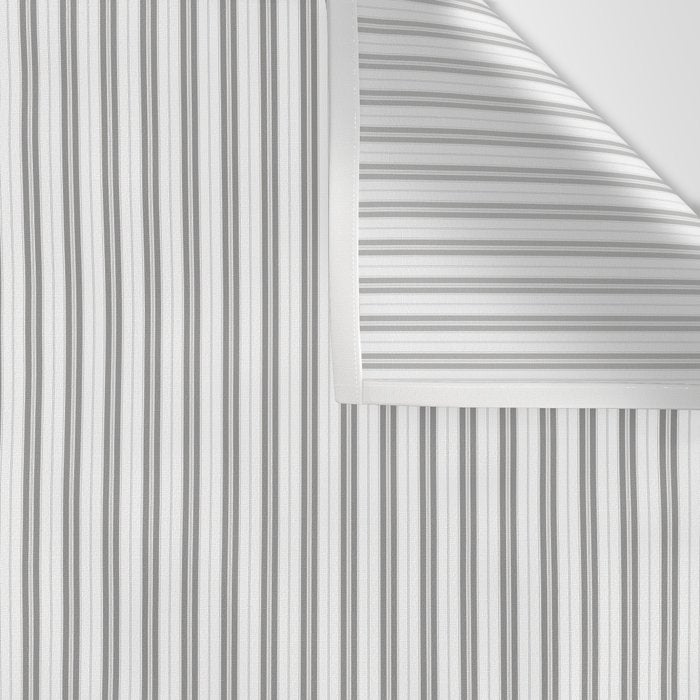 Smoke Grey and White Micro Vertical Vintage English Country Cottage Ticking Stripe Wall Tapestry Gallery Image 3