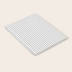 Smoke Grey and White Micro Vertical Vintage English Country Cottage Ticking Stripe Notebook Gallery Image 2