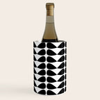 Mod Leaves Mid Century Modern Pattern in Black and White Wine Chiller Gallery Image 2