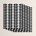 Mod Leaves Mid Century Modern Pattern in Black and White Wrapping Paper Gallery Image 3