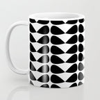 Mod Leaves Mid Century Modern Pattern in Black and White Coffee Mug Gallery Image 3