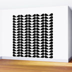 Mod Leaves Mid Century Modern Pattern in Black and White Wall Mural Gallery Image 2