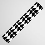 Mod Leaves Mid Century Modern Pattern in Black and White Table Runner Gallery Image 3