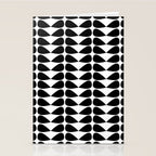 Mod Leaves Mid Century Modern Pattern in Black and White Stationery Card Gallery Image 2