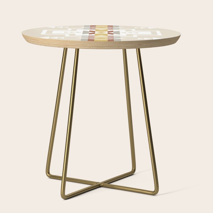 Aztec Stripes Beige Side Table Gallery Image 1