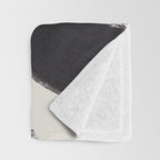 Mid Century Modern Minimalist Abstract Art Brush Strokes Black & White Ink Art Maze Throw Blanket Gallery Image 3