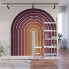 Gradient Arch III Warm Sunset Mid Century Modern Rainbow Wall Mural Gallery Image 1