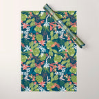 Succulent Garden Navy Wrapping Paper Gallery Image 1
