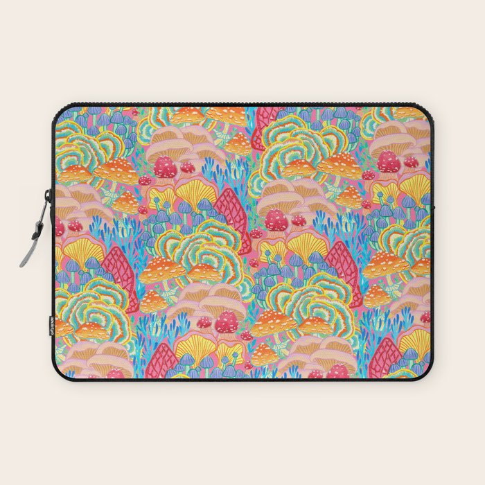 Fungi World (Mushroom world) -PINK Laptop Sleeve Gallery Image 1