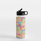 Fungi World (Mushroom world) -PINK Water Bottle Gallery Image 1