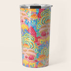 Fungi World (Mushroom world) -PINK Travel Mug Gallery Image 1