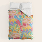 Fungi World (Mushroom world) -PINK Comforter Gallery Image 6