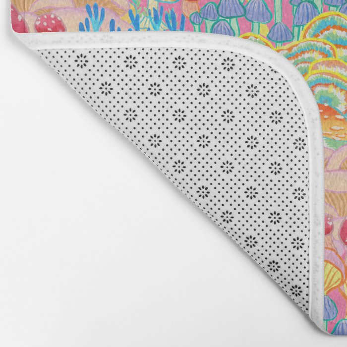 Fungi World (Mushroom world) -PINK Bath Mat Gallery Image 2