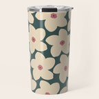 Green And Cream Retro Flower Travel Mug Gallery Image 1