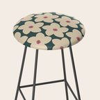 Green And Cream Retro Flower Stool Gallery Image 2