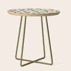 Green And Cream Retro Flower Side Table Gallery Image 1