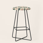Green And Cream Retro Flower Stool Gallery Image 1