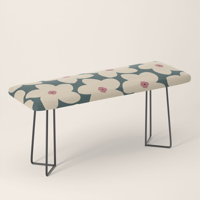 Green And Cream Retro Flower Bench Gallery Image 1
