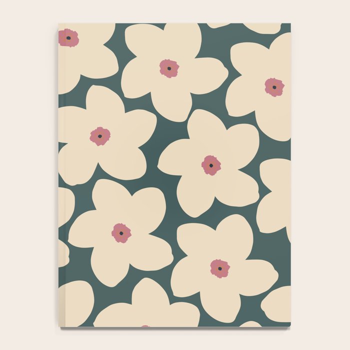 Green And Cream Retro Flower Notebook Gallery Image 4