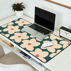 Green And Cream Retro Flower Desk Mat Gallery Image 2