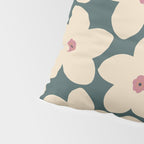 Green And Cream Retro Flower Pillow Sham Gallery Image 4