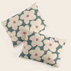 Green And Cream Retro Flower Pillow Sham Gallery Image 3