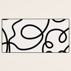 Mid Century Modern Print Black And White Abstract Wall Art Brush Strokes Lines Shapes Abstract Decor Desk Mat Gallery Image 3