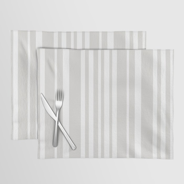 Classic Stripes XLII - Grey and White Placemat Gallery Image 1