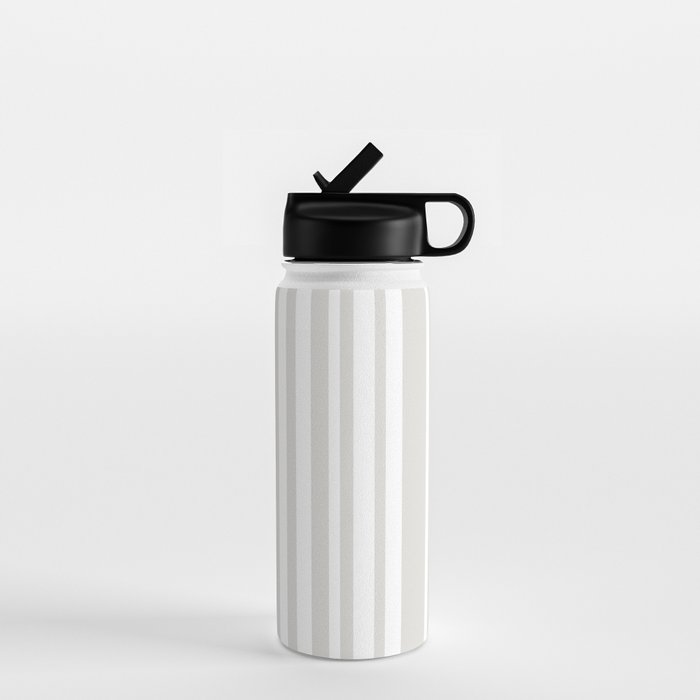 Classic Stripes XLII - Grey and White Water Bottle Gallery Image 1