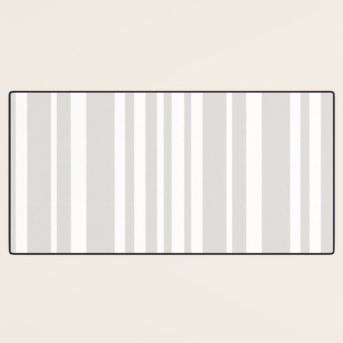Classic Stripes XLII - Grey and White Desk Mat Gallery Image 3
