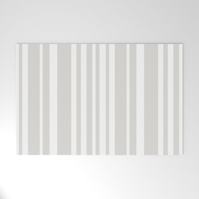 Classic Stripes XLII - Grey and White Welcome Mat Gallery Image 1