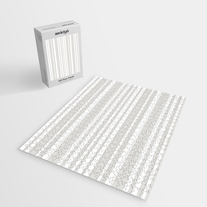 Classic Stripes XLII - Grey and White Jigsaw Puzzle Gallery Image 2