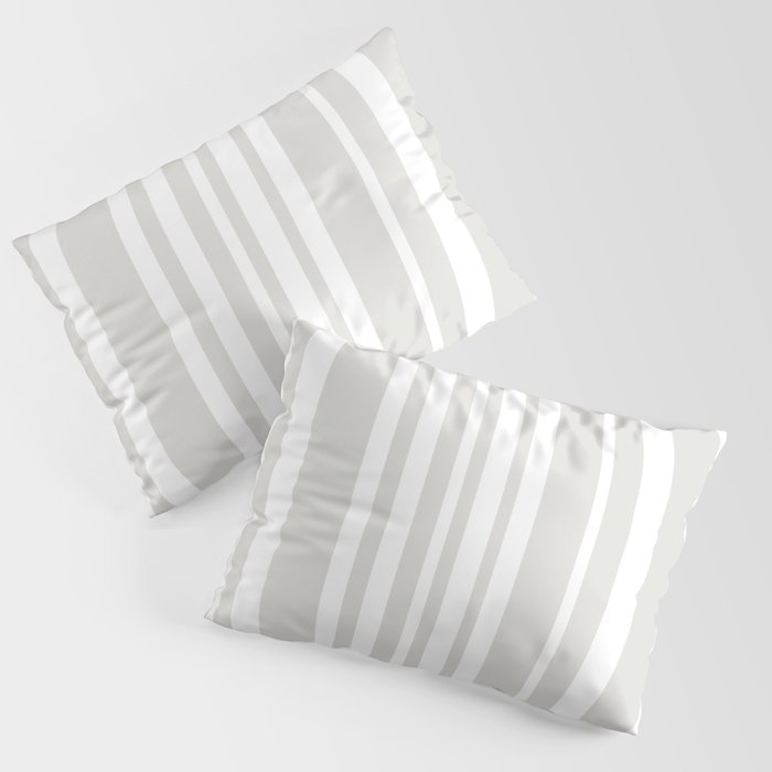 Classic Stripes XLII - Grey and White Pillow Sham Gallery Image 3