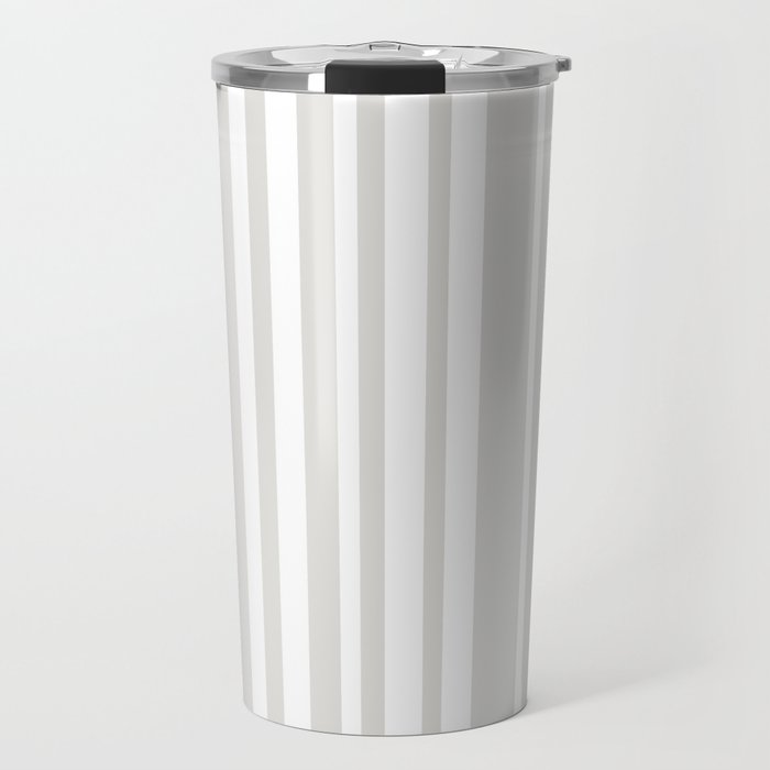 Classic Stripes XLII - Grey and White Travel Mug Gallery Image 1