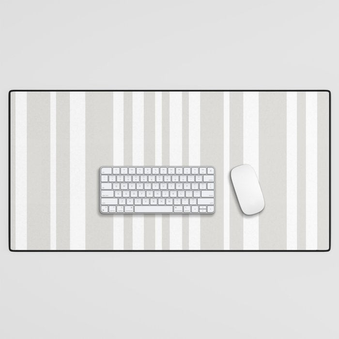 Classic Stripes XLII - Grey and White Desk Mat Gallery Image 1