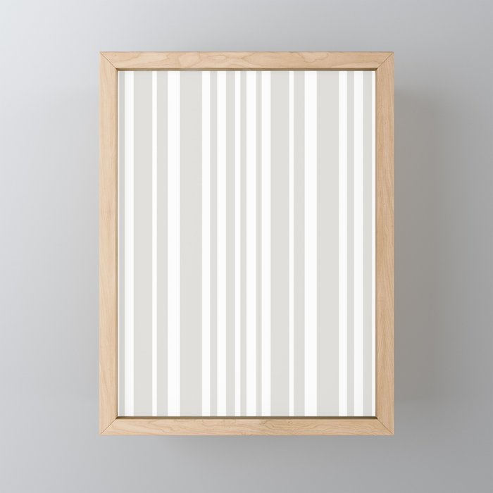 Classic Stripes XLII - Grey and White Mini Art Print Gallery Image 1