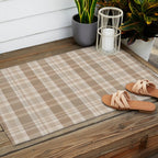 Plaid Prints, Brown and Beige Outdoor Rug Gallery Image 2
