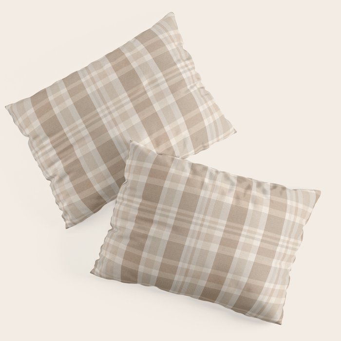 Plaid Prints, Brown and Beige Pillow Sham Gallery Image 1